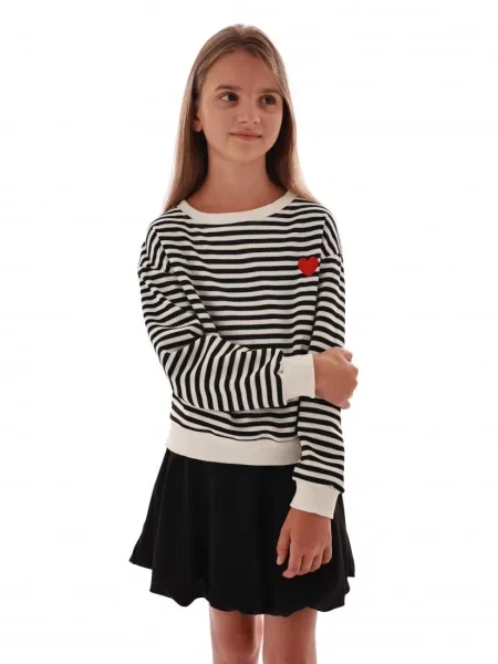 Дитячий Світшот LUMO білий/чорний віскоза/поліестер білий