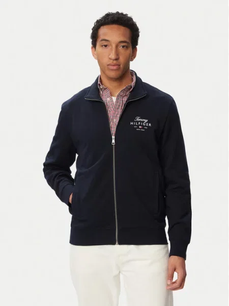 Tommy Hilfiger Pulóver Script Stack Sötétkék