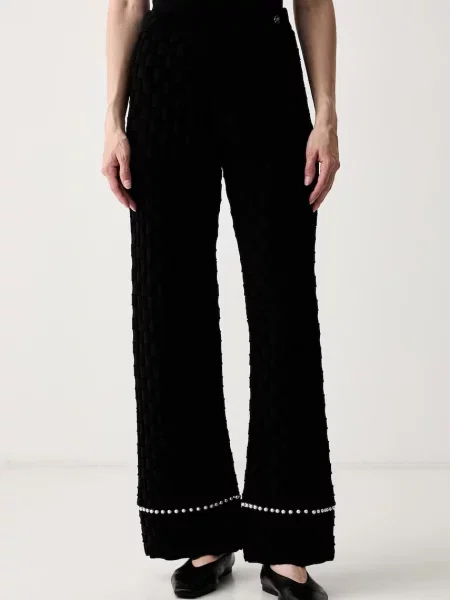 Karl Lagerfeld pantaloni pentru femei cu vâscoză negru
