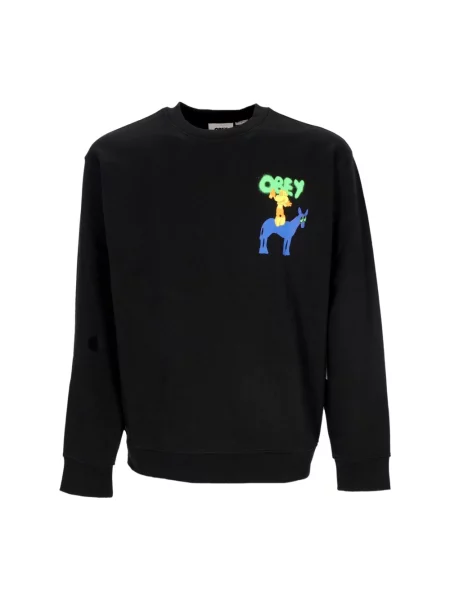Lekka bluza Obey z kołnierzem czarna