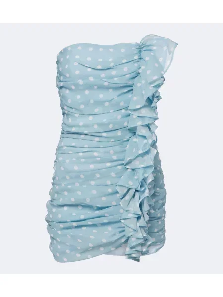 Rochie Nina Ricci de mătase cu buline albastru
