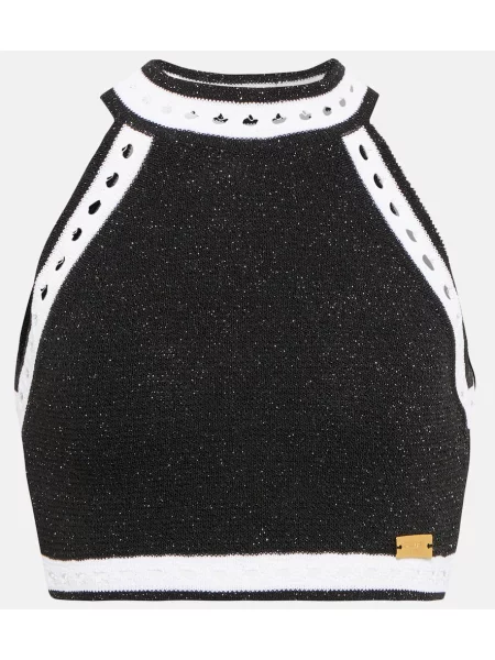 Cropp top Balmain de lână cu gât halter negru