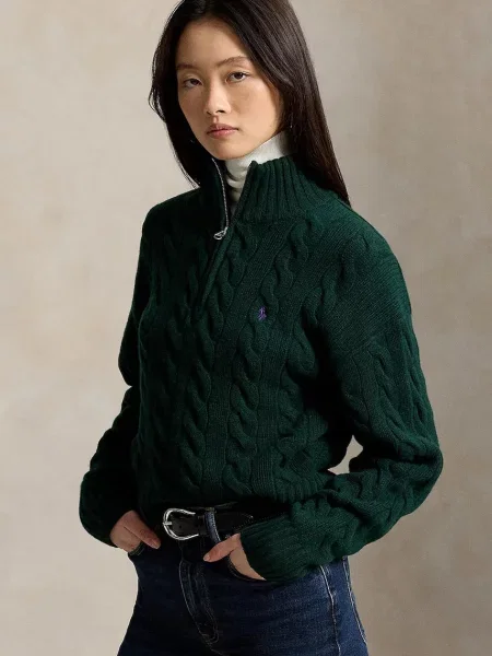 Polo Ralph Lauren pulover pentru femei din lână verde