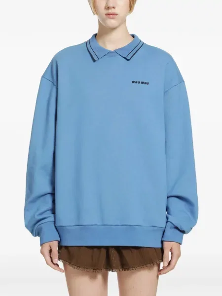 Hanorac din fleece Miu Miu din fleece albastru