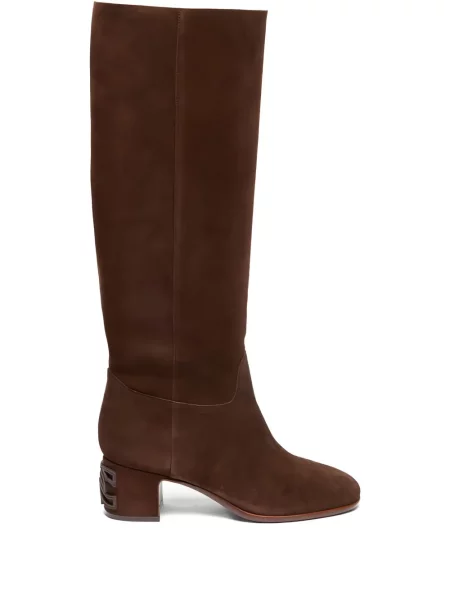Botine Casadei din piele de căprioară maro