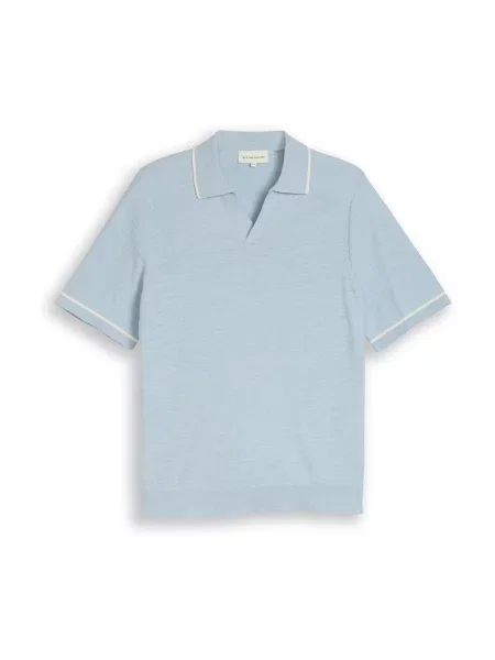 TOM TAILOR Pulover albastru deschis alb