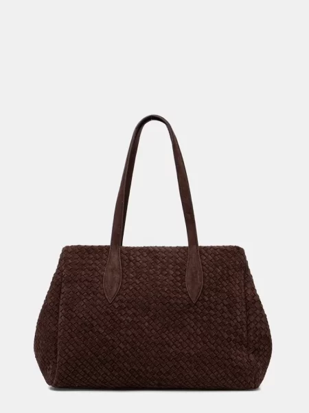 Answear.LAB geantă shopper pentru femei cu imitație de piele întoarsă maro