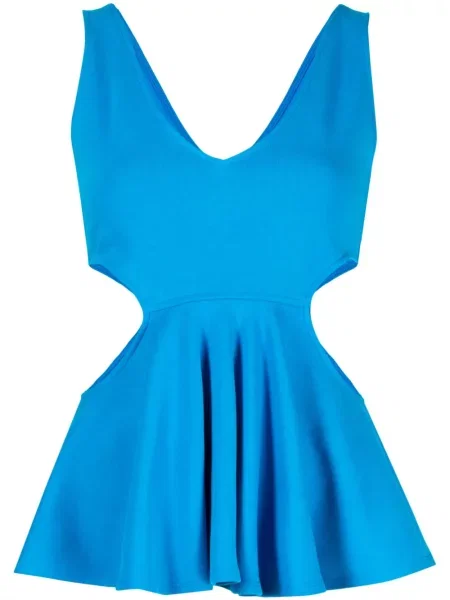 Podkoszulka Goen.j z falbankami niebieska