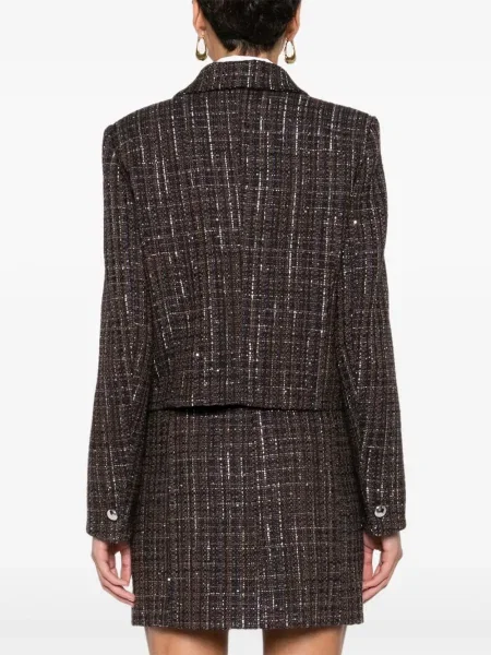 Sacou Maje cu paiete din tweed maro
