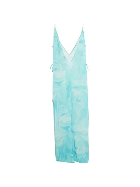 Rochie midi Ganni cu imagine albastru