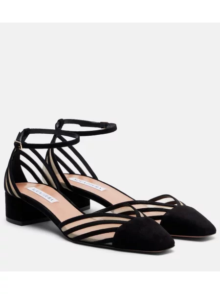 Pantofi cu toc Aquazzura din piele de căprioară negru