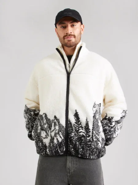 Only & Sons Jachetă fleece ONSJAMES crem negru