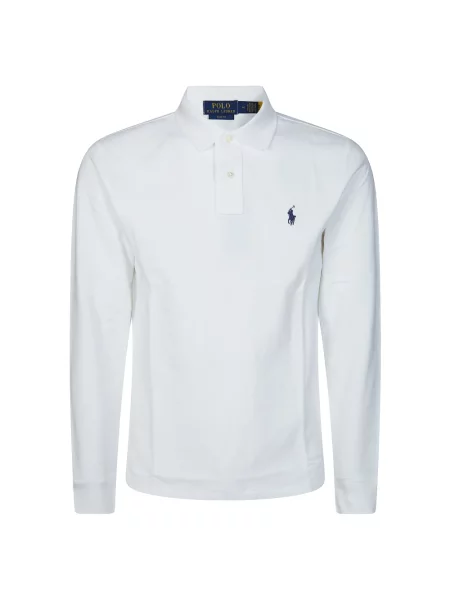 Koszulka polo Polo Ralph Lauren z długim rękawem biała