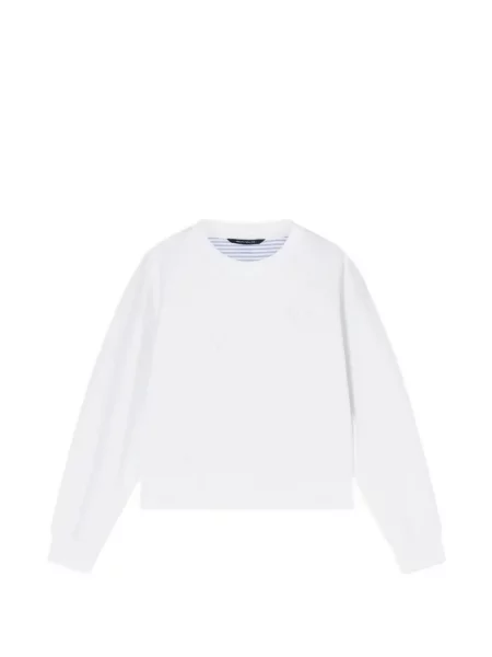 Hanorac crewneck Armani Exchange cu decolteu rotund alb