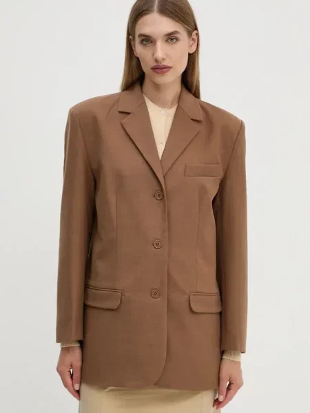 Сако Harry с едно копче с изчистен дизайн бежово