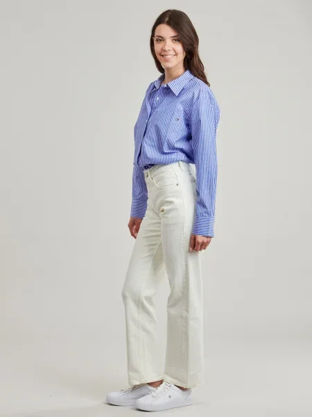 Cămașă Tommy Hilfiger din poplin albastru