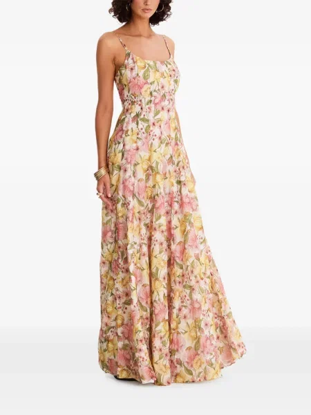 Rochie maxi Moos Studio cu model floral cu imagine de costum