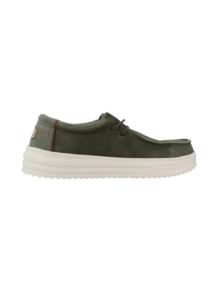 Pantofi Heydude din piele de căprioară verde