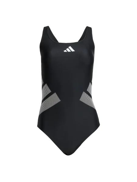 ADIDAS PERFORMANCE Costum de baie sport gri / negru alb