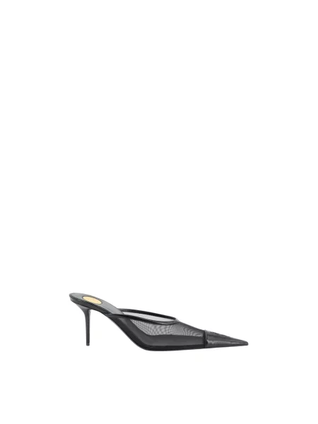 Klapki mules Saint Laurent skórzane czarne