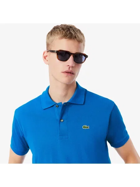 Lacoste Koszulka Polo Classic Fit Original Piqué niebieska