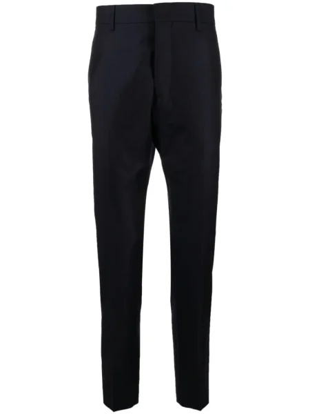 Pantaloni Ami Paris de lână conici albastru