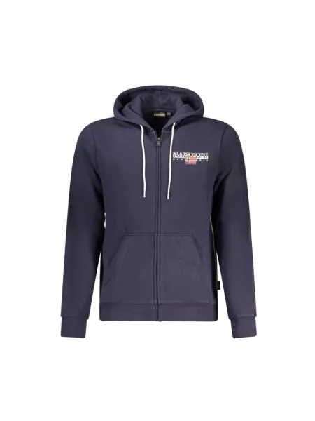 Bluza rozpinana z kapturem i kieszenią kangurką model ‘AYLMER’ Napapijri niebieska