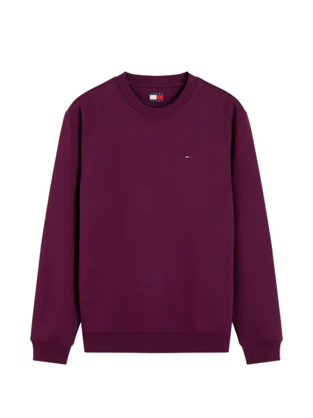 Pulover Tommy Hilfiger cu broderie cu decolteu rotund roșu