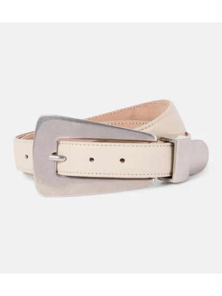 Curea Khaite din piele alb