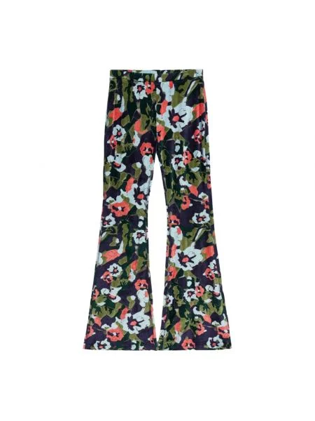 Wielobarwność spodnie Soulland w kwiatki dzwony