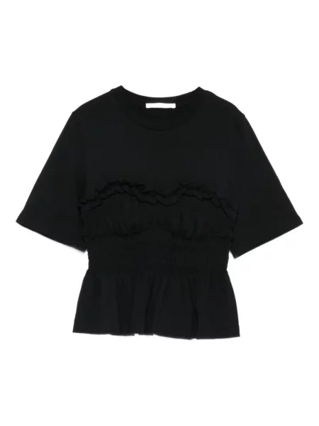 Top Cecilie Bahnsen cu volane negru