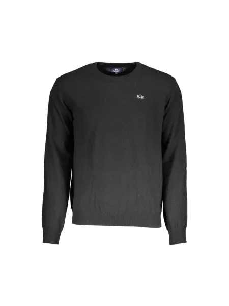 Sweter La Martina z kaszmiru elegancki czarny