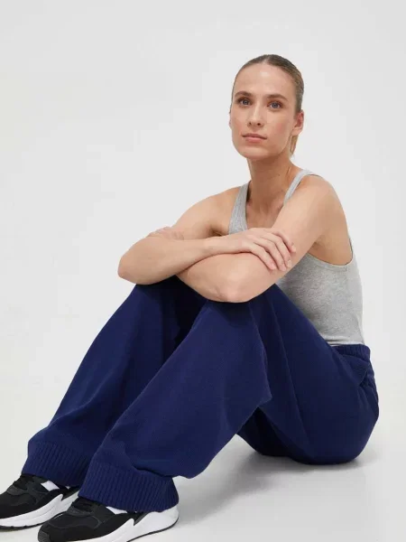 Bombažen spodnji del trenirke adidas Originals mornarsko modra