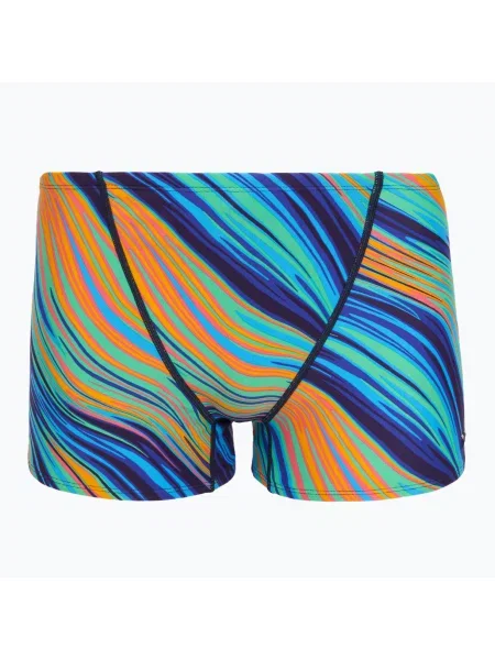Plavecké boxerky TYR Durafast Elite Riptidal Square Leg teal/orange modré