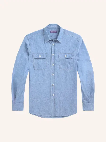 Ralph Lauren Purple Label Džínová Košile Slim Fit tmavě modrá