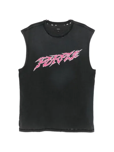 Tricou Purple Brand zdrențuiți gri