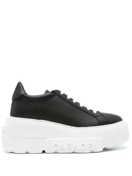 Sneakerși Casadei din piele cu pană negru