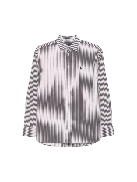 Koszula Polo Ralph Lauren w paski z paskiem brązowa