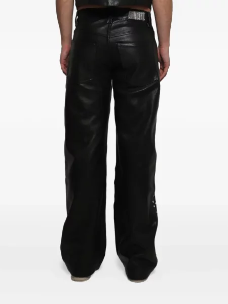 Pantaloni Earthling Vip din piele cu tepi negru