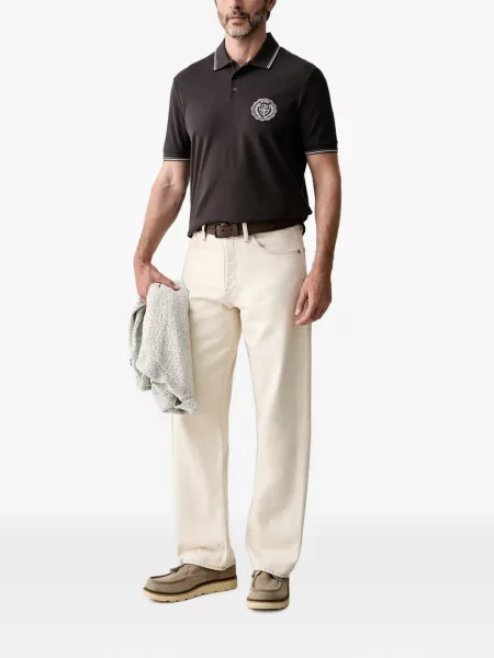 Tricou polo Armani Exchange cu autograf maro