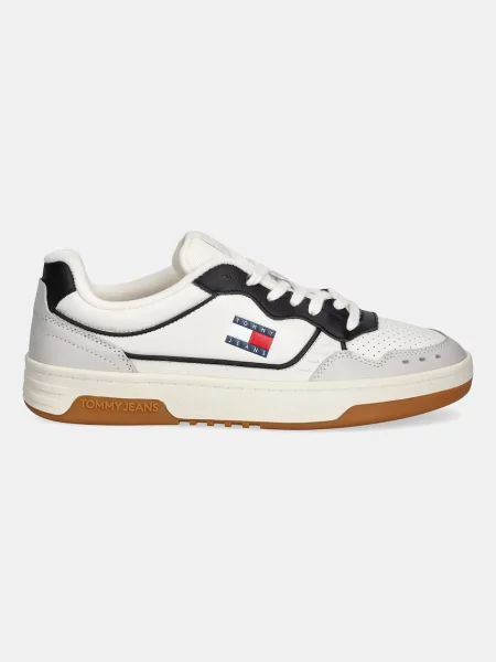 Pánske topánky Tommy Jeans Cupsole Elevated Leather ivory biela