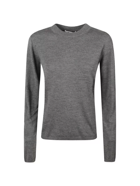 Lung pulover Max Mara cu decolteu rotund gri