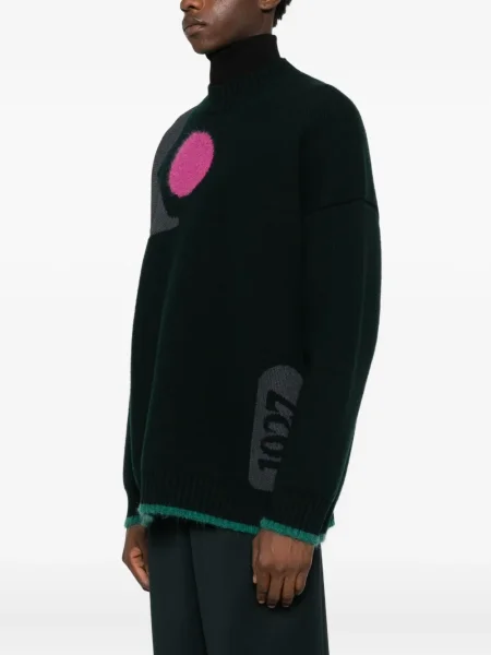 Pulover Lacoste din jacard verde