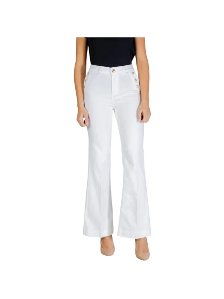 Pantaloni Liu Jo evazate alb