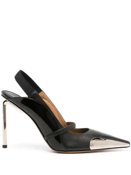 Pantofi cu toc Off-white din piele slingback alb