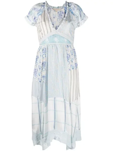 Rochie midi Loveshackfancy până la genunchi de costum albastru