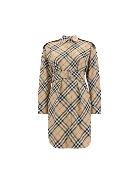 Wielobarwność sukienka koszulowa Burberry brązowa