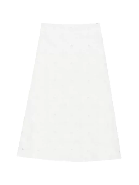 Fustă midi Maggie Marilyn cu broderie alb