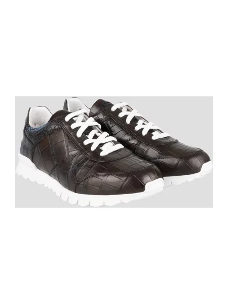 Sneakersy Kiton skórzane brązowe