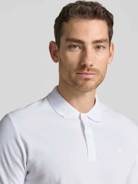 Koszulka polo o kroju slim fit z haftem Jack & Jones Premium biała